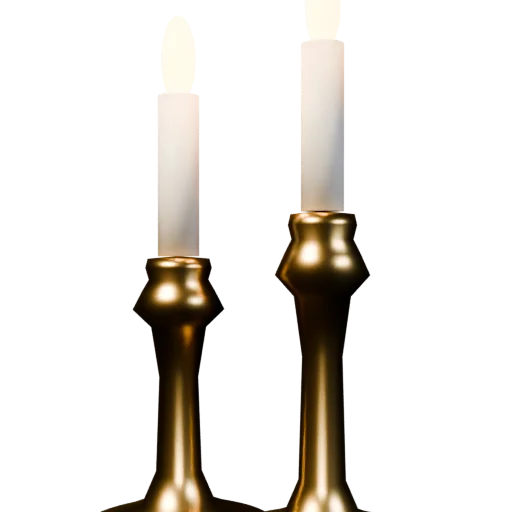 Two lit Shabbat candles